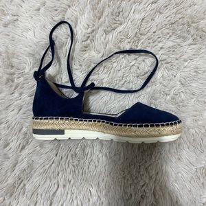 Navy Blue Tie up Espadrilles